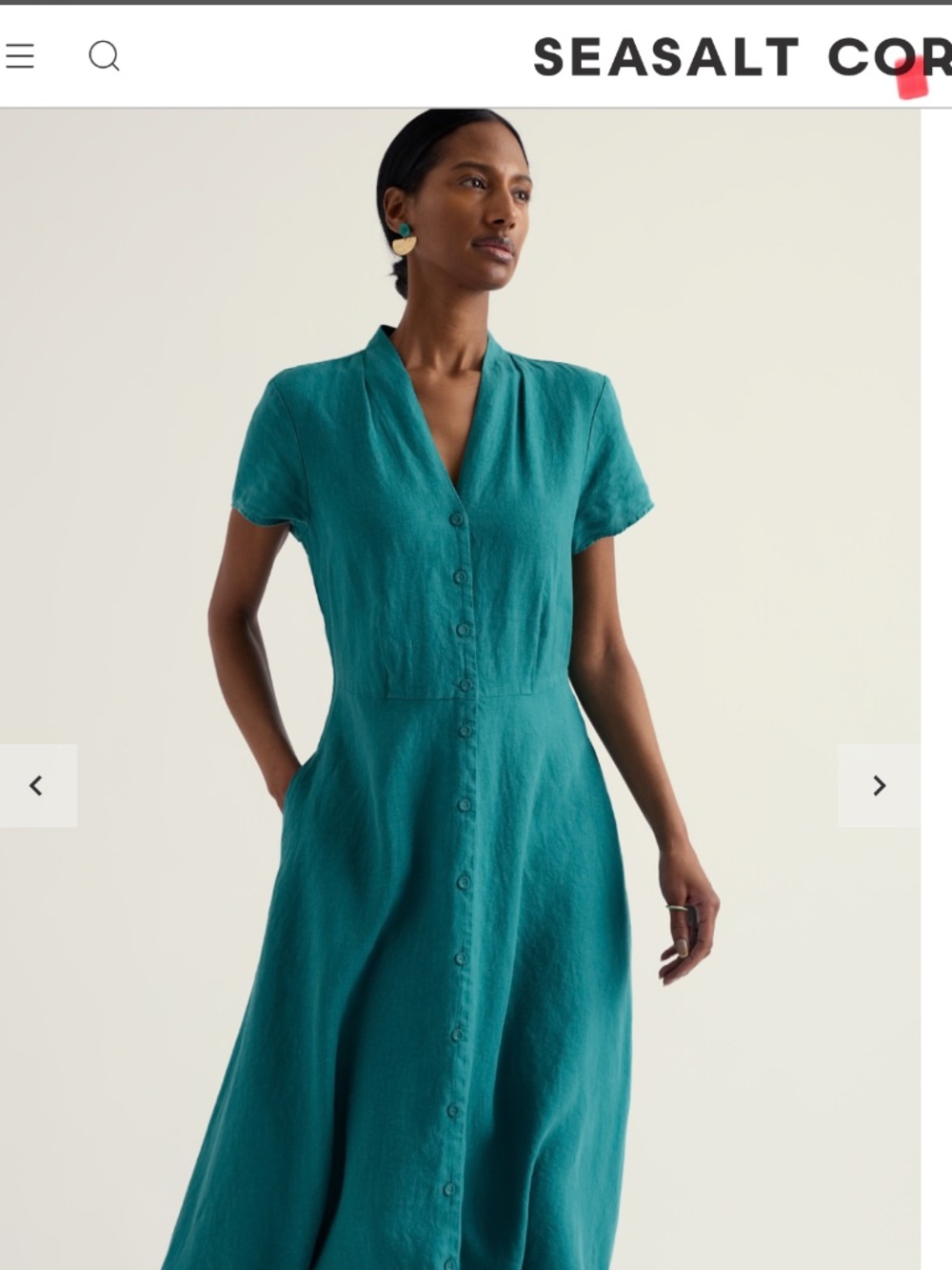 Seasalt Cornwall Carved Wood 100% cotton dress UK16 tall